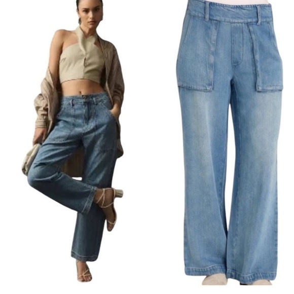 Young Fabulous & Broke YFB Sadie soft cargo denim pull on pant jeans Medium - Picture 1 of 9